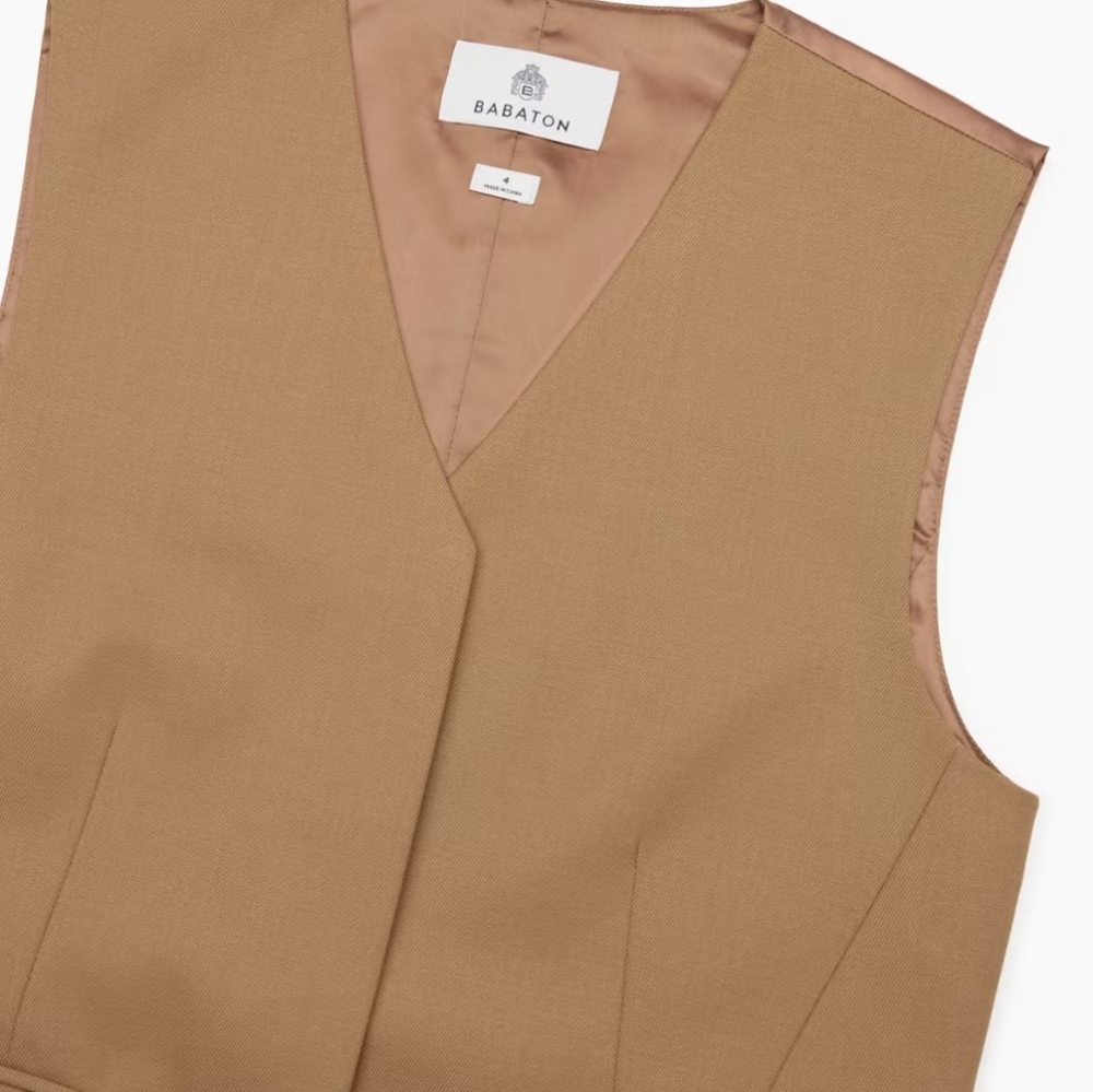 Artizia | Babaton Wool Twill Button-up Evaluate Vest - Size 8 - Picture 3 of 11